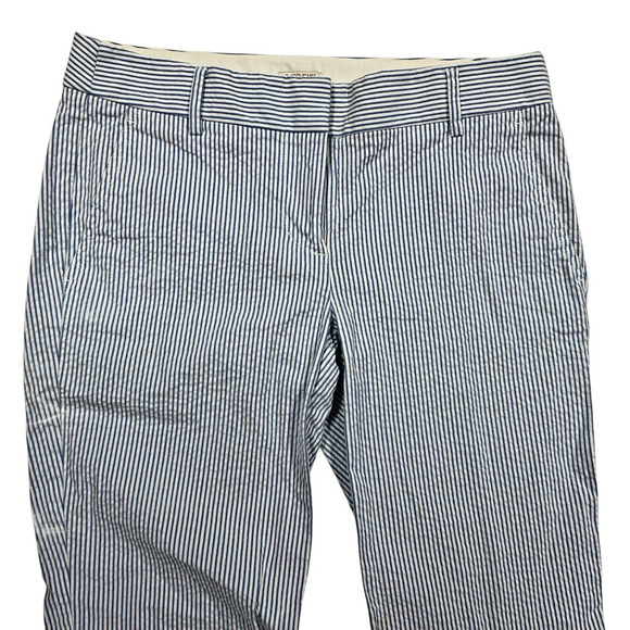 J.Crew Factory Women's Seersucker Pants Size 2 Preppy Summer Classic Blue (6) - Picture 3 of 7